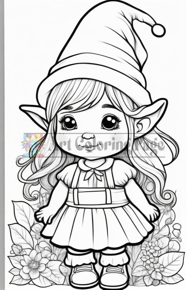 Festive Christmas Elves Coloring Pages Printable 11