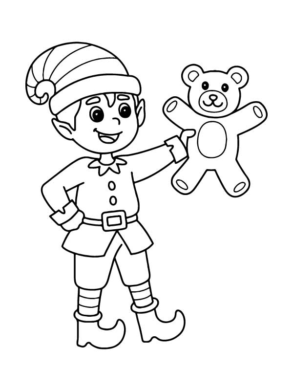 Festive Christmas Elves Coloring Pages Printable 19