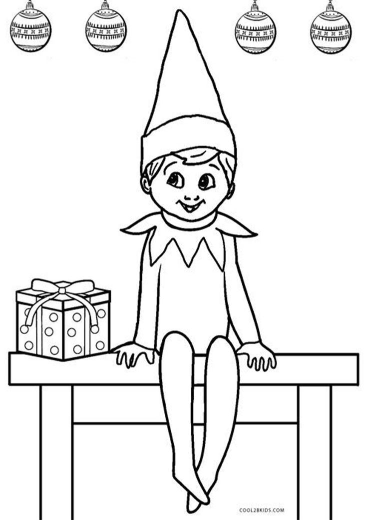 Festive Christmas Elves Coloring Pages Printable 2