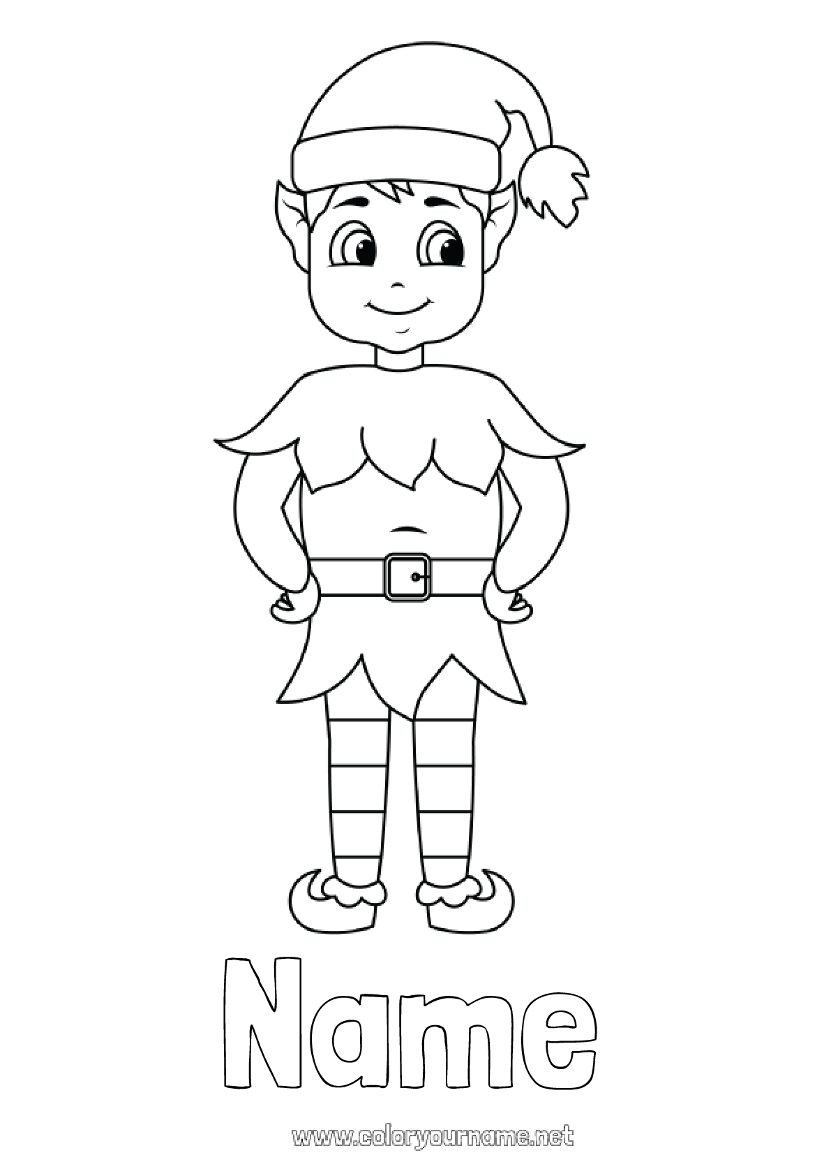 Festive Christmas Elves Coloring Pages Printable 21