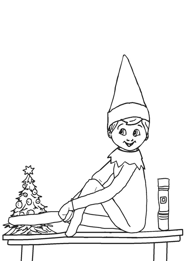 Festive Christmas Elves Coloring Pages Printable 26