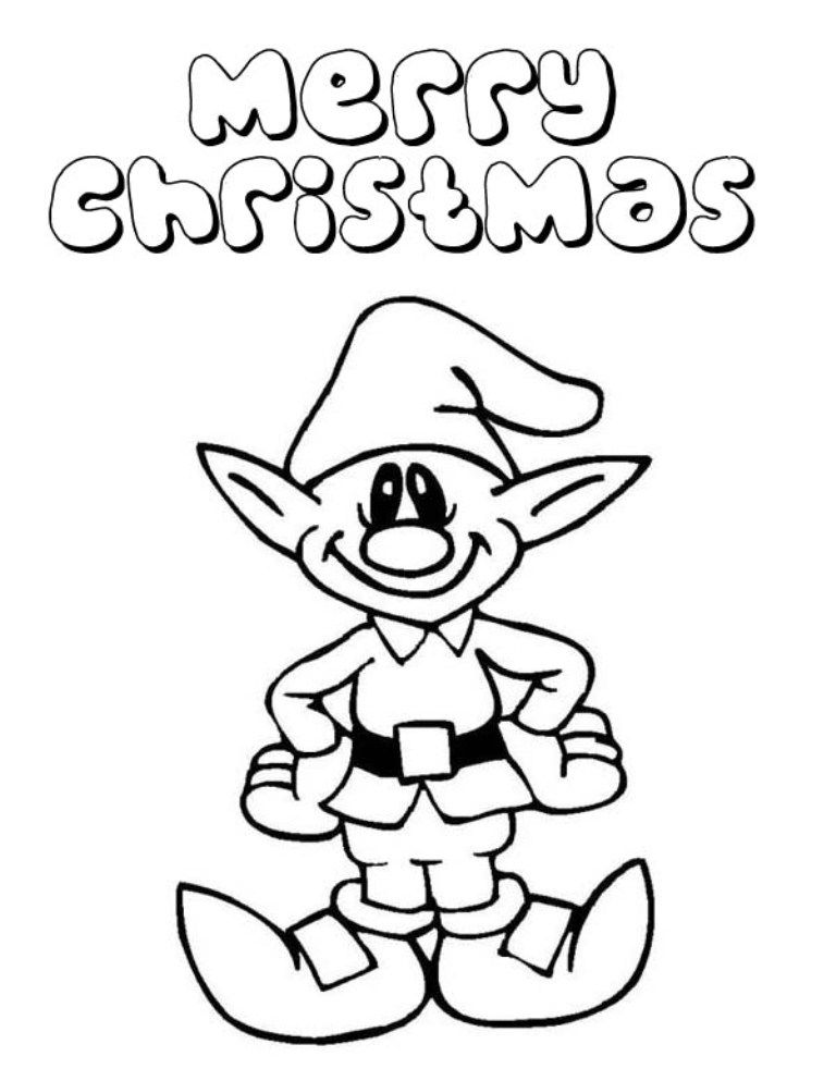 Festive Christmas Elves Coloring Pages Printable 5