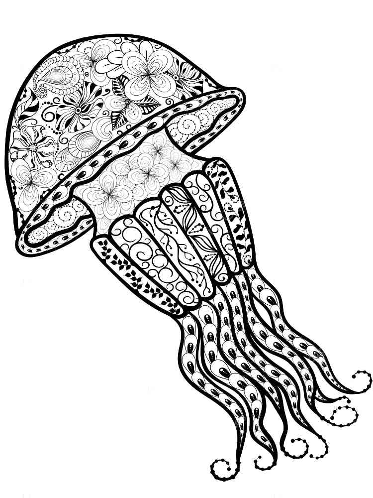 Graceful Jellyfish Coloring Pages Printable 11