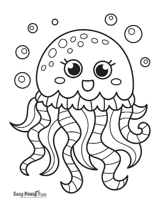 Graceful Jellyfish Coloring Pages Printable 13