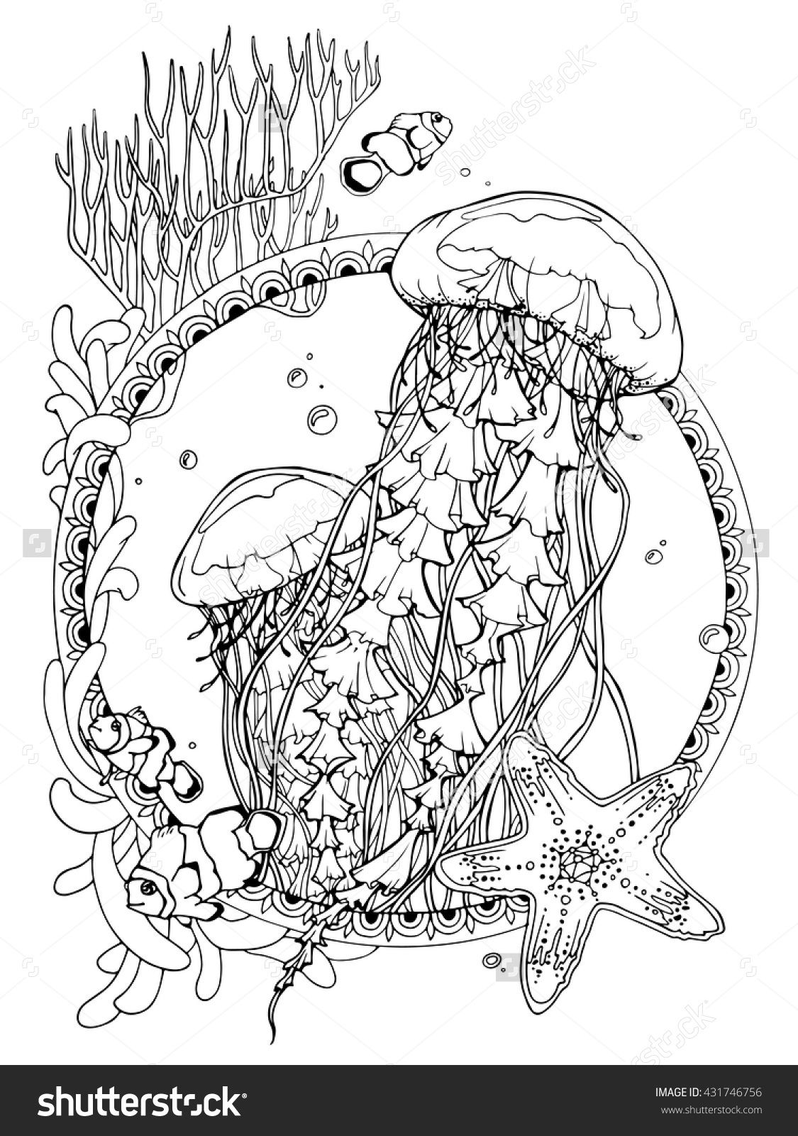 Graceful Jellyfish Coloring Pages Printable 14