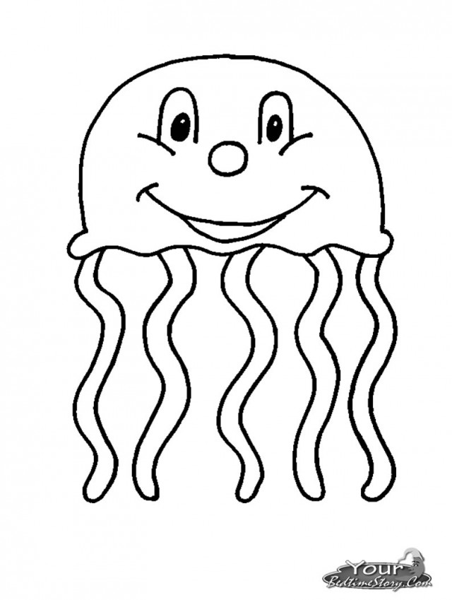 Graceful Jellyfish Coloring Pages Printable 19