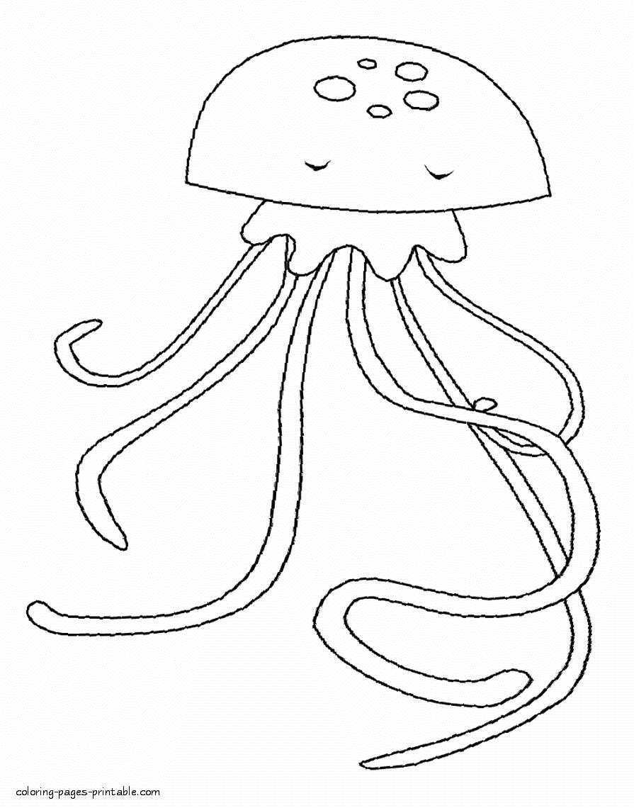 Graceful Jellyfish Coloring Pages Printable 22