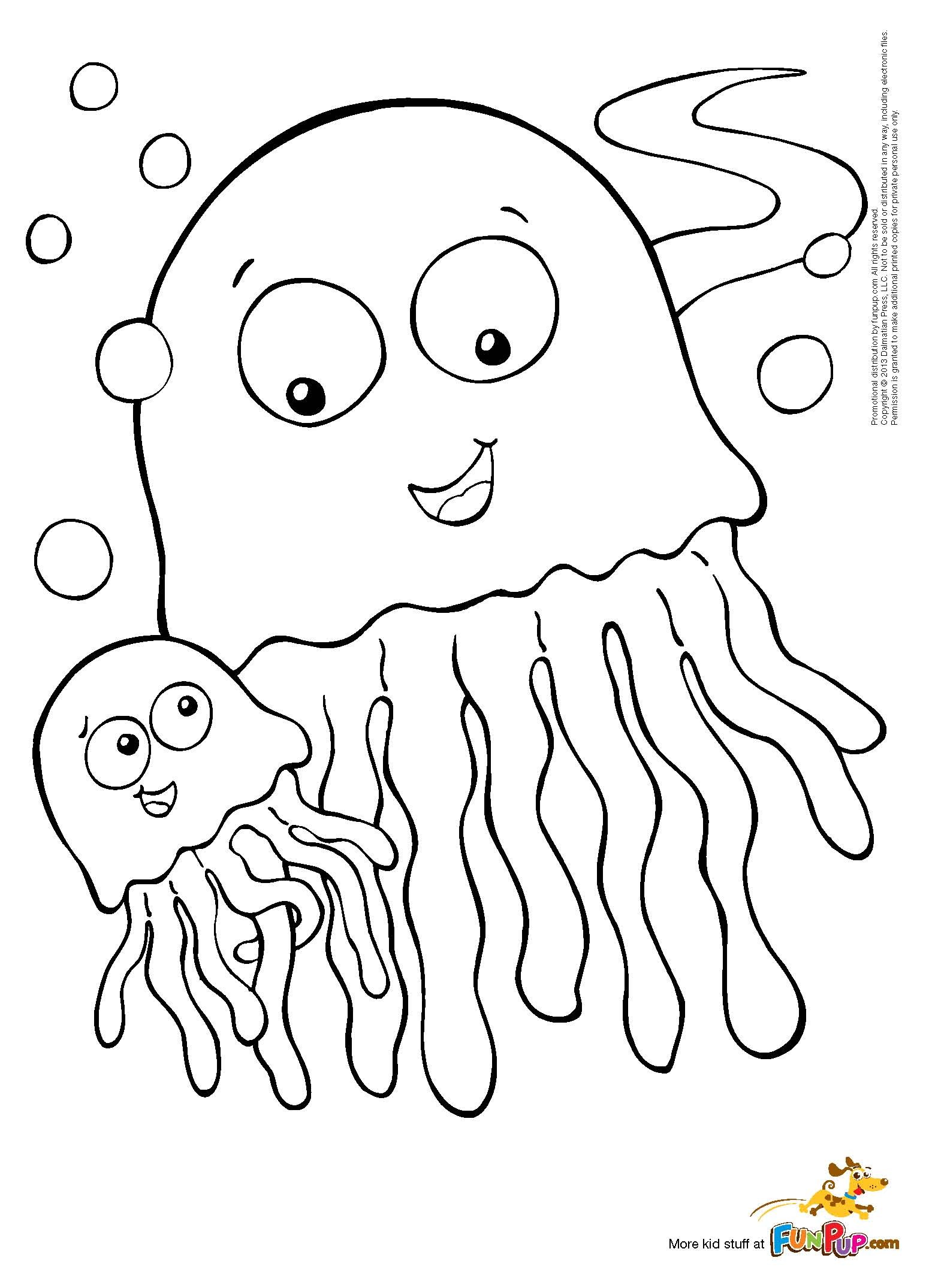 Graceful Jellyfish Coloring Pages Printable 25