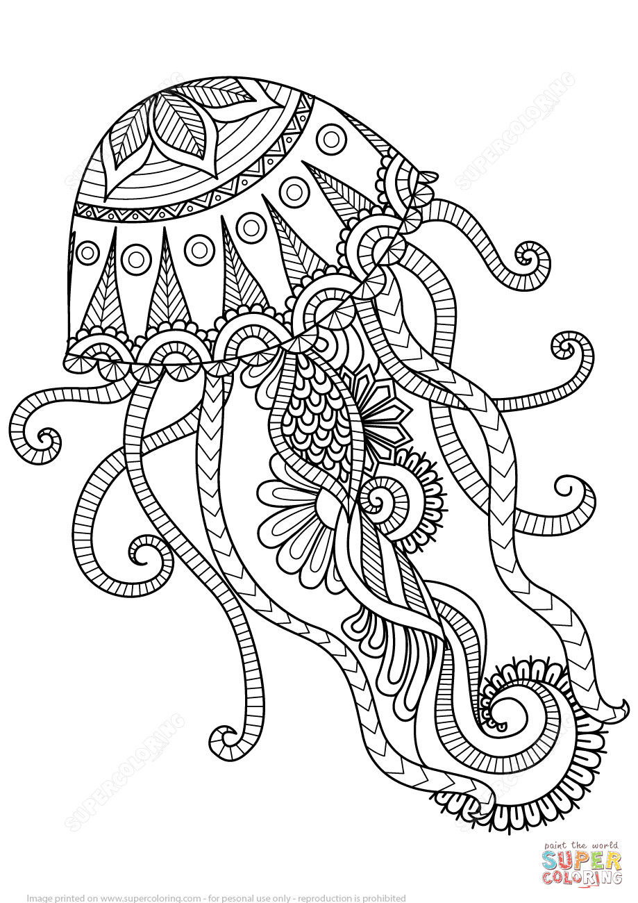 Graceful Jellyfish Coloring Pages Printable 28