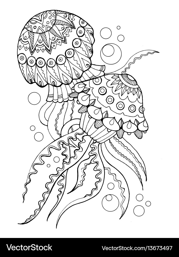 Graceful Jellyfish Coloring Pages Printable 32