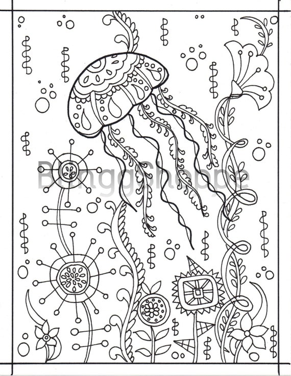 Graceful Jellyfish Coloring Pages Printable 7