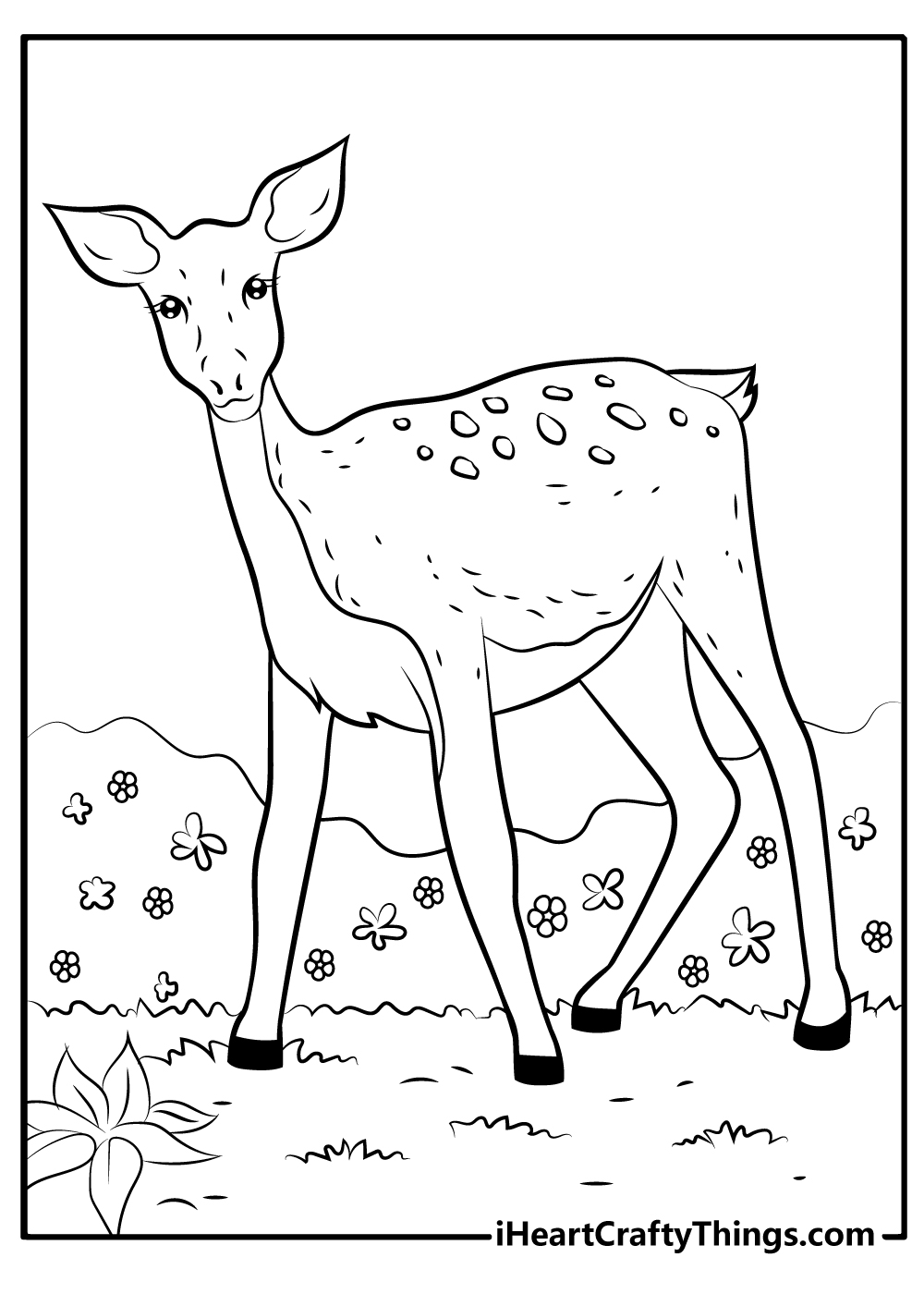 Lovely Deer Coloring Pages Printable 21