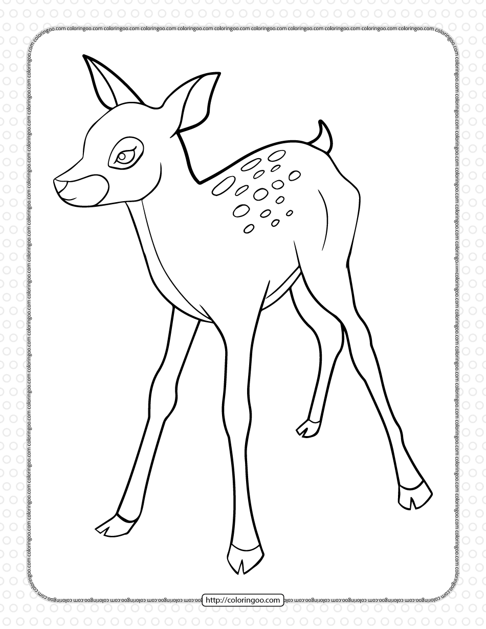 Lovely Deer Coloring Pages Printable 22