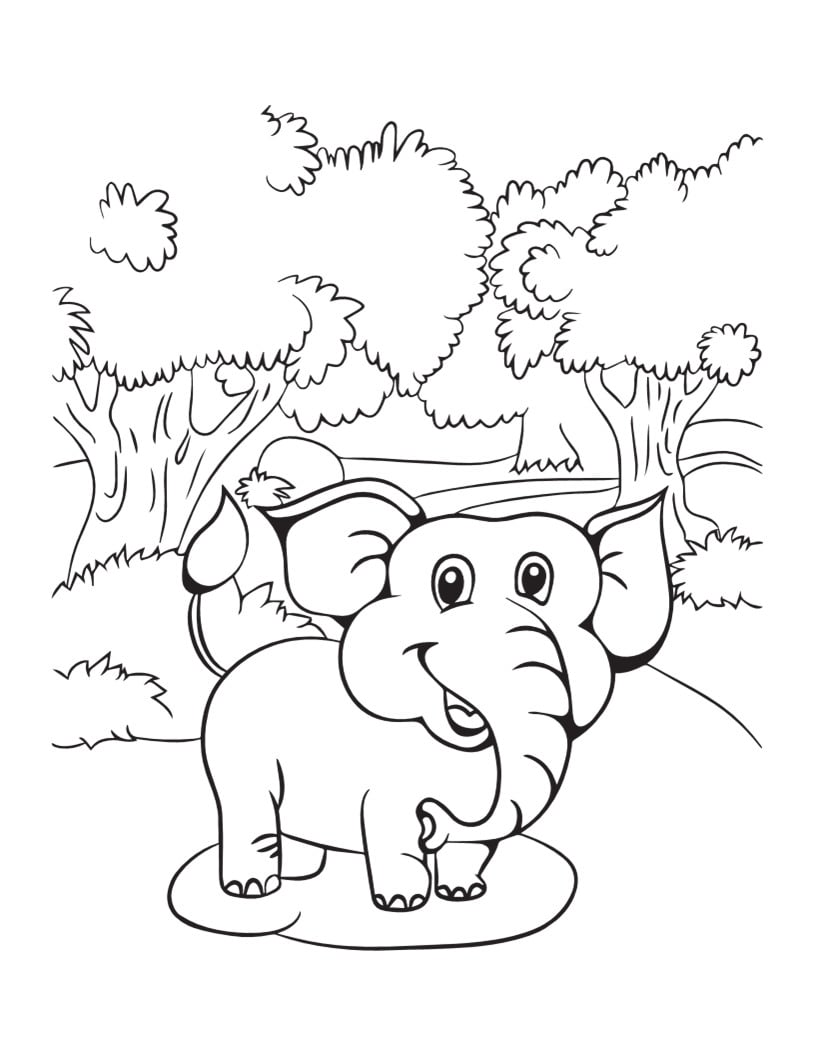 Majestic Elephant Coloring Pages Printable 11