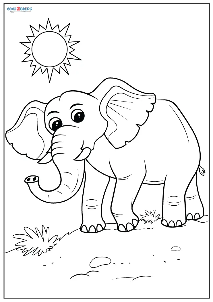 Majestic Elephant Coloring Pages Printable 12