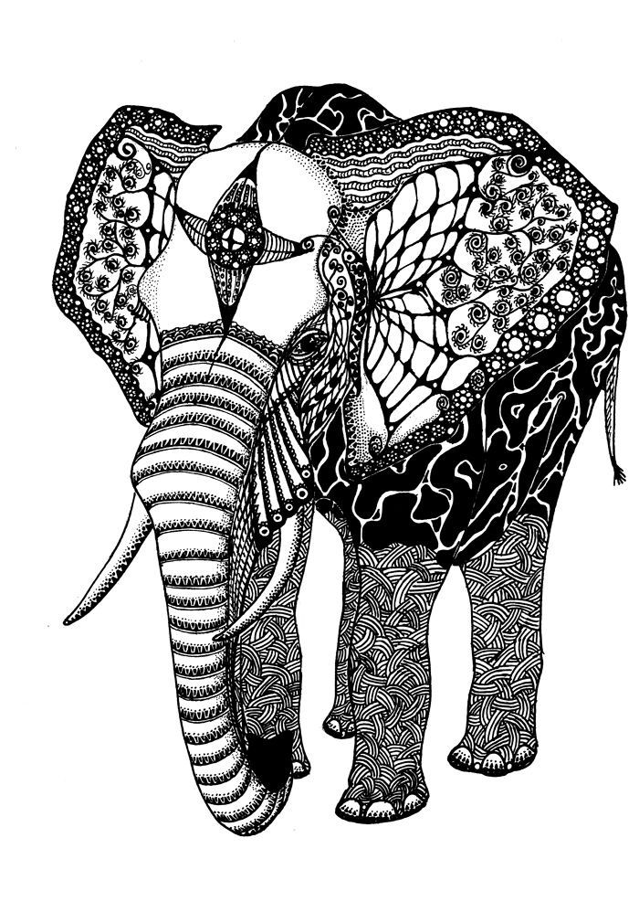 Majestic Elephant Coloring Pages Printable 19