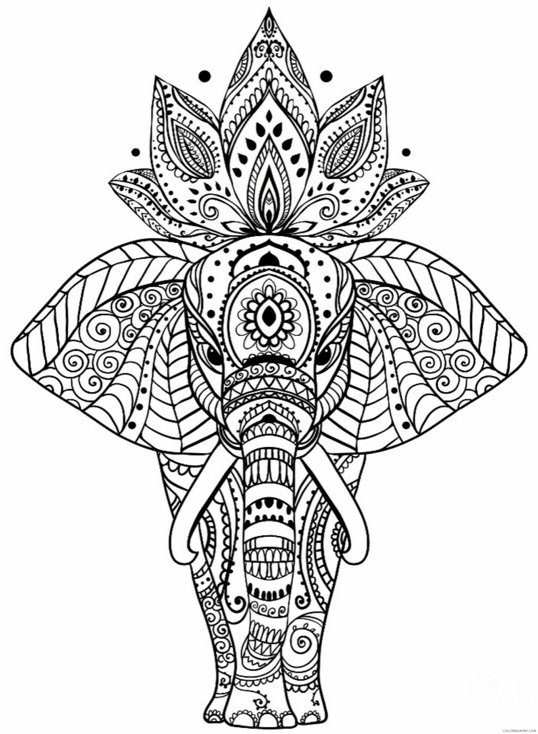 Majestic Elephant Coloring Pages Printable 31