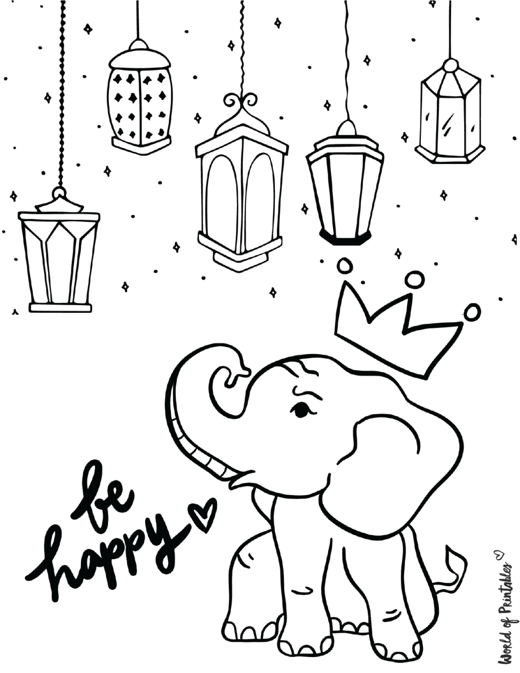 Majestic Elephant Coloring Pages Printable 33