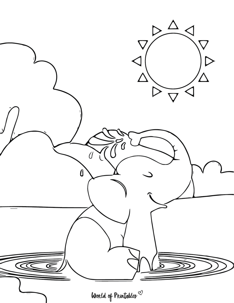 Majestic Elephant Coloring Pages Printable 35