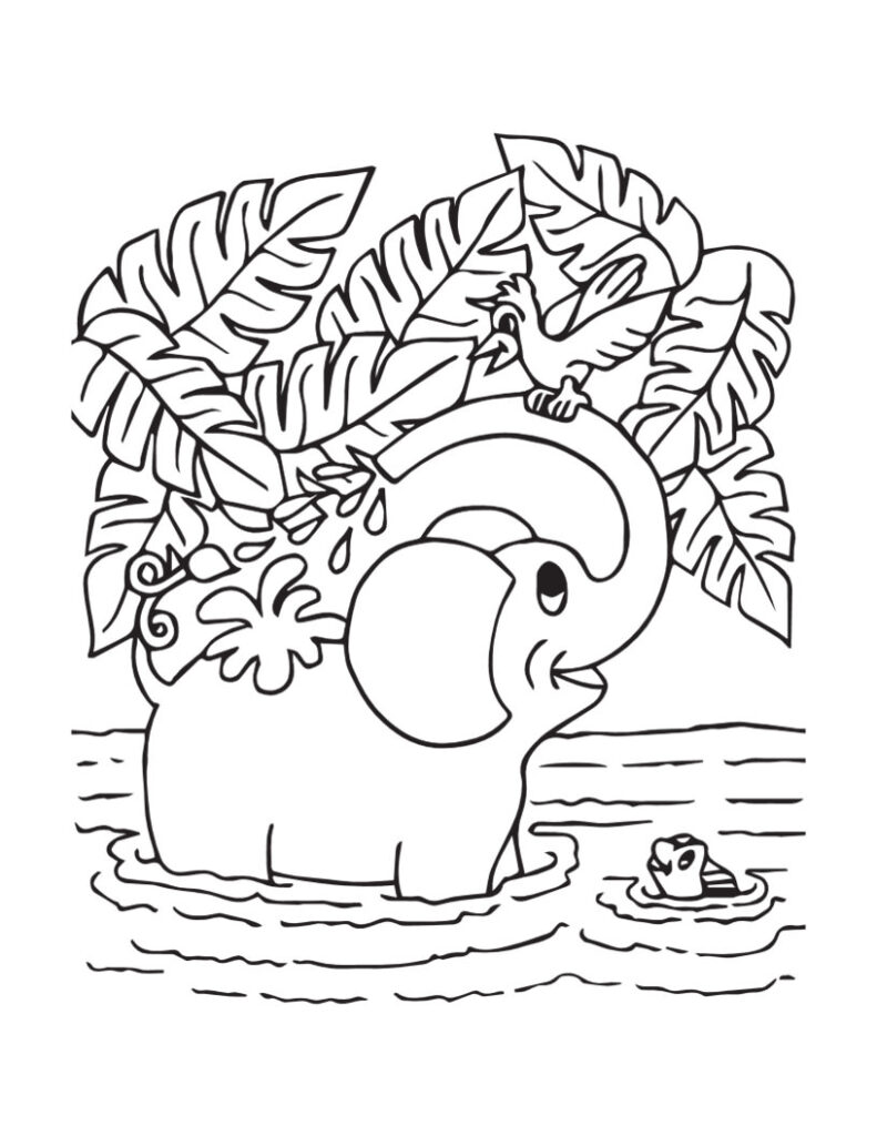 Majestic Elephant Coloring Pages Printable 6