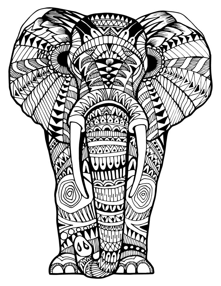 Majestic Elephant Coloring Pages Printable 7