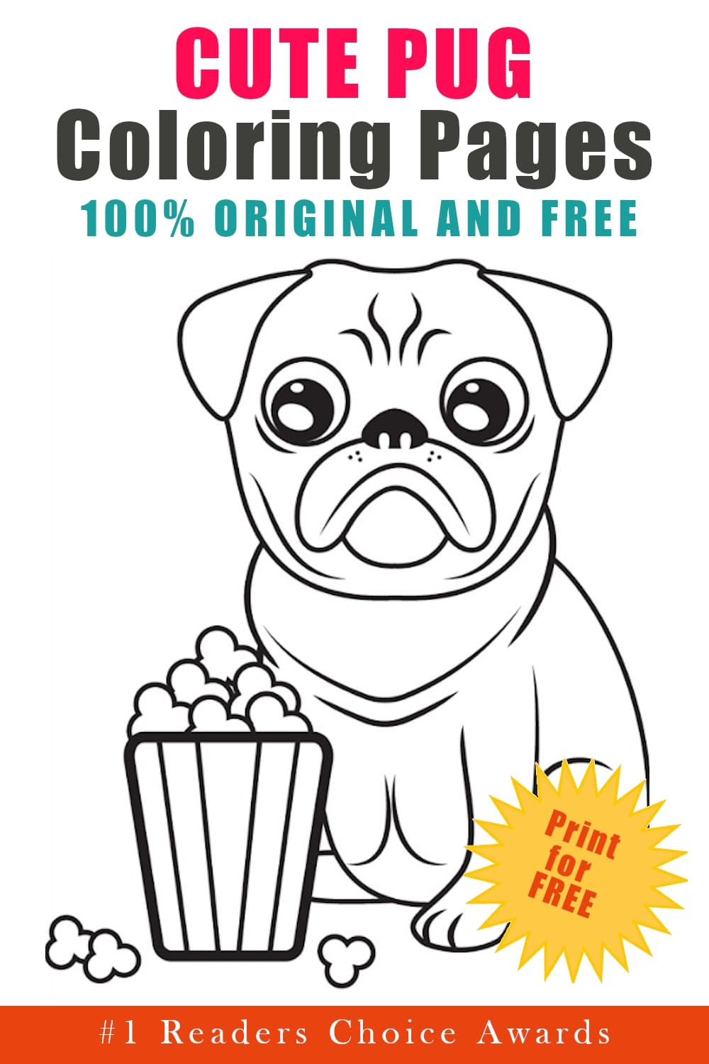 Playful Pug Coloring Pages Printable 2