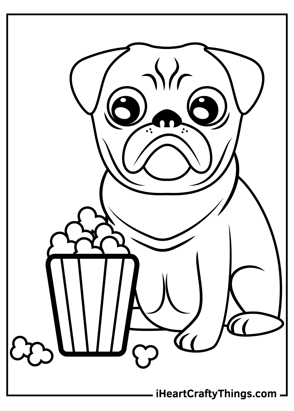 Playful Pug Coloring Pages Printable 24