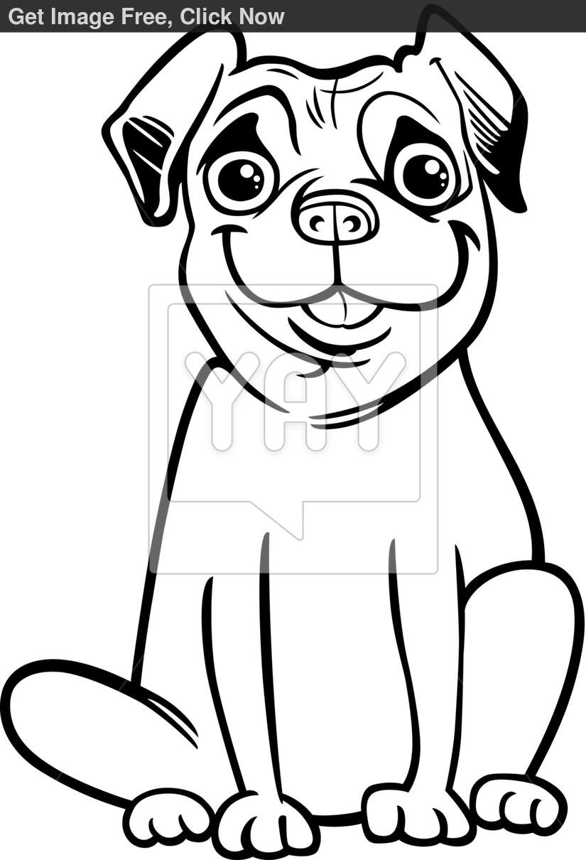 Playful Pug Coloring Pages Printable 33