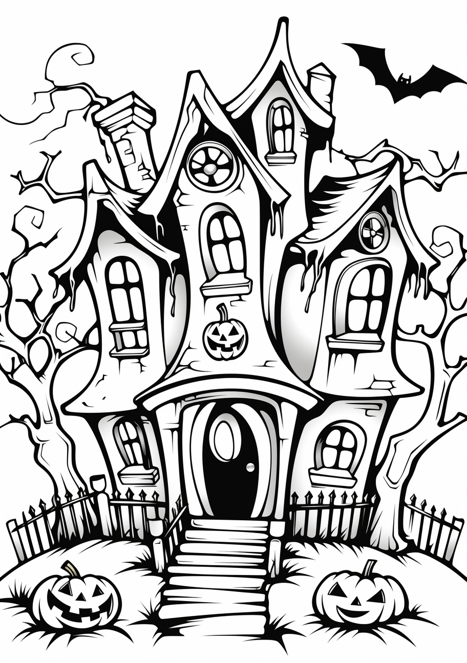 Spooky Coloring Page Printable Spooky Coloring Page Printable