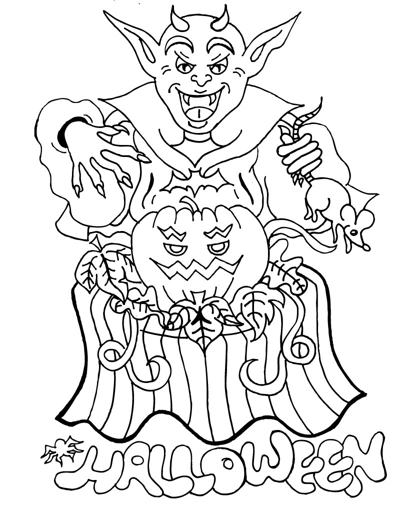 Spooky Halloween Coloring Pages Printable 35