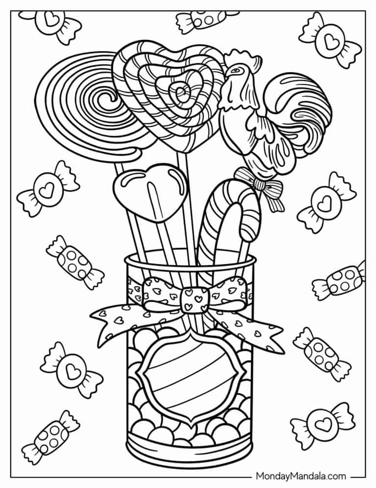 Sweet Candy Coloring Pages Printable 10