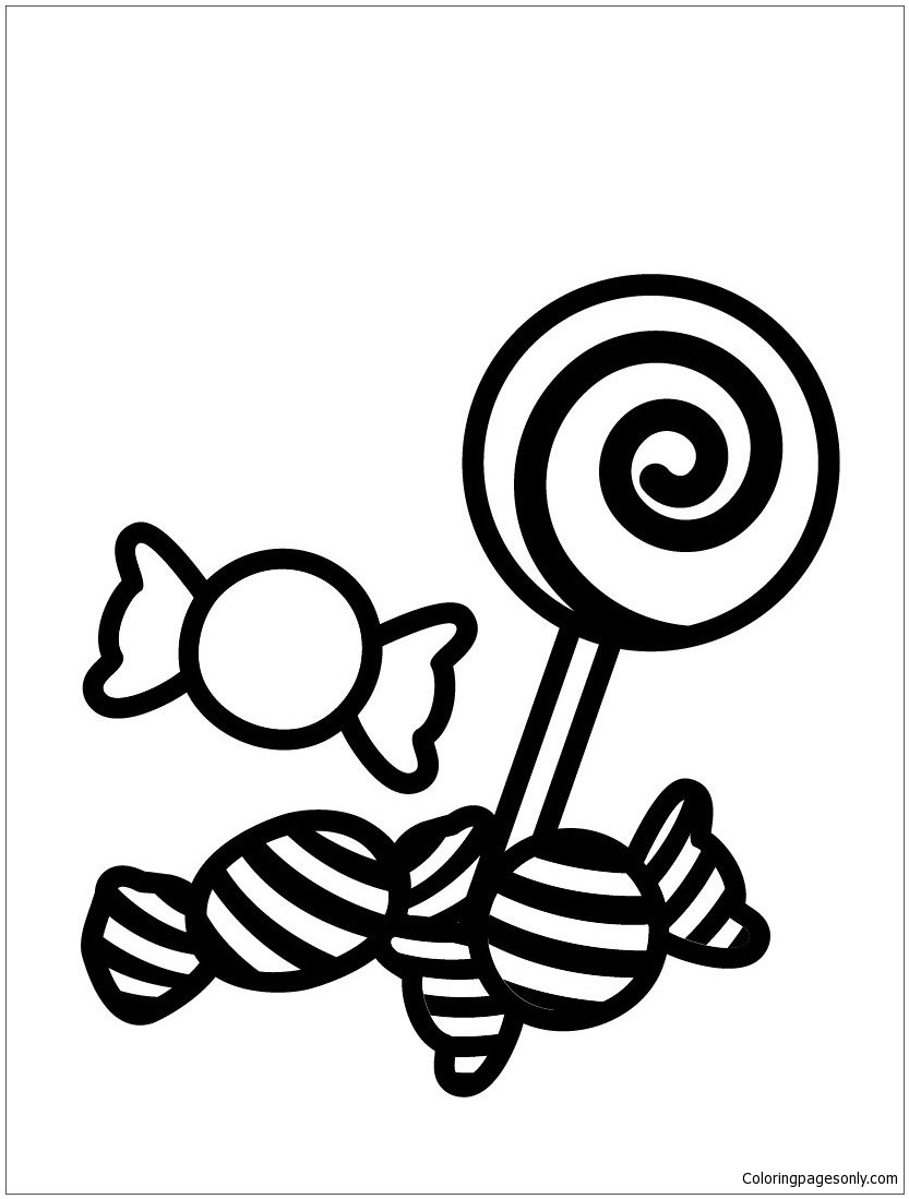 Sweet Candy Coloring Pages Printable 4