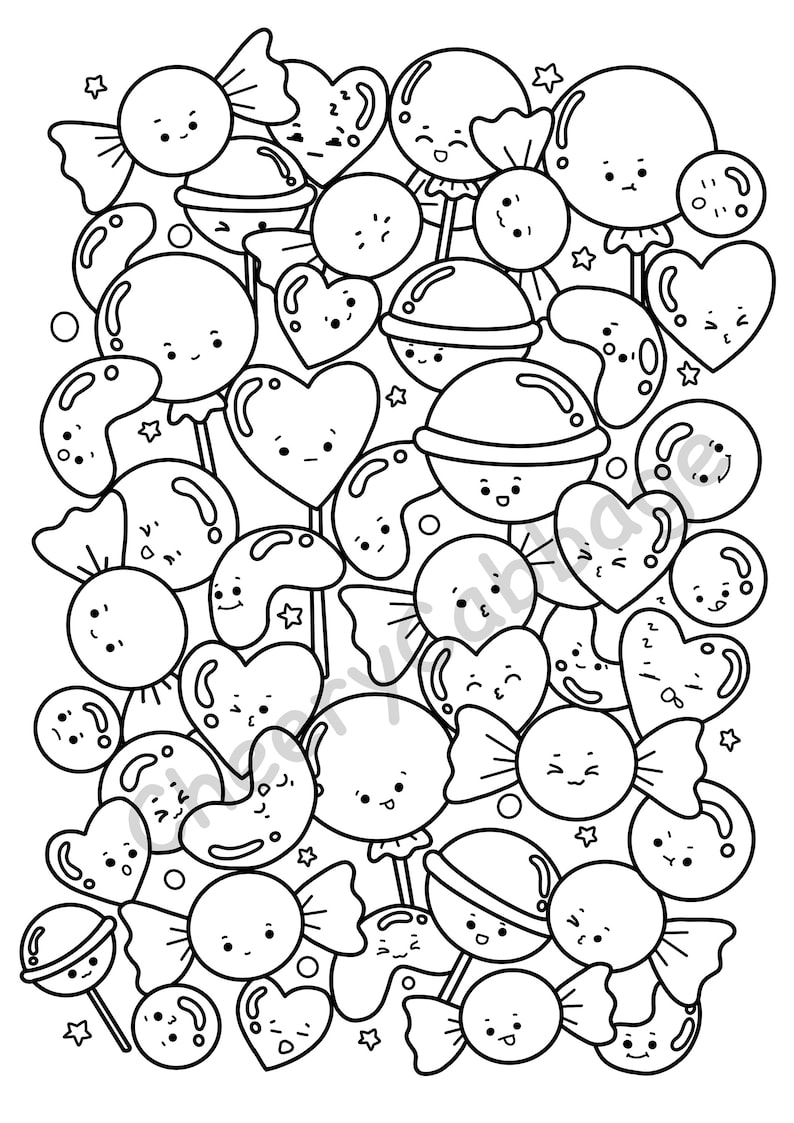 Sweet Candy Coloring Pages Printable 7