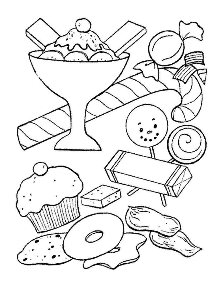 Sweet Candy Coloring Pages Printable 8