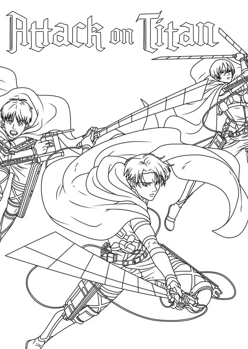 30 Attack on Titan Coloring Pages Printable 35