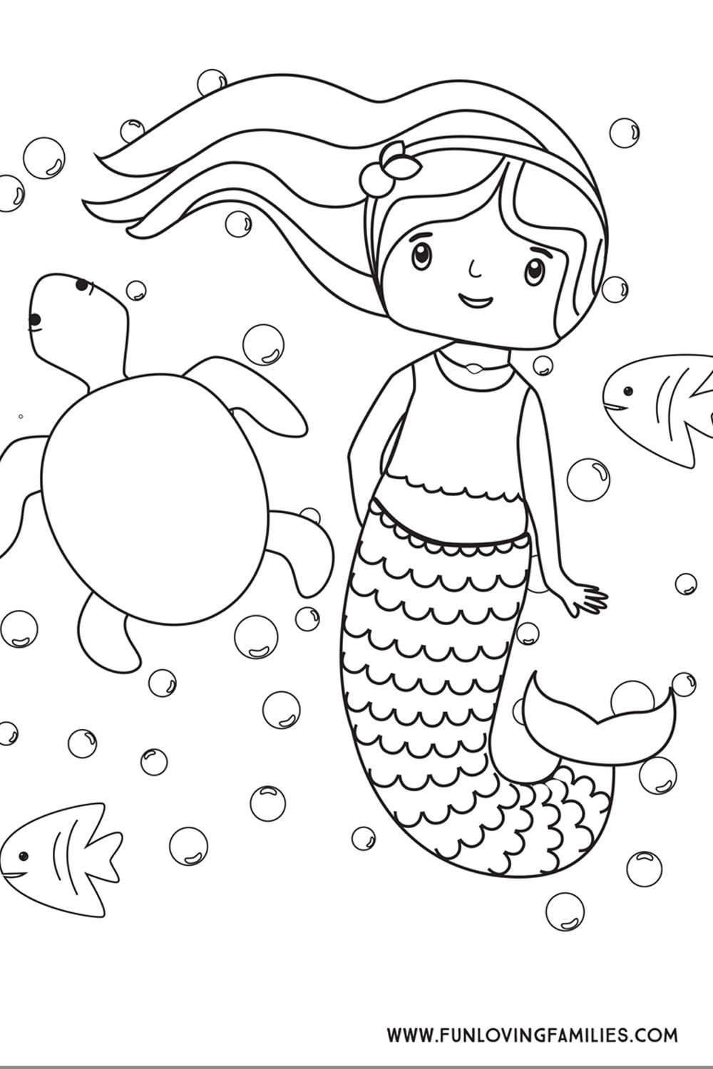 30 Easy Mermaid Coloring Pages Printable 10