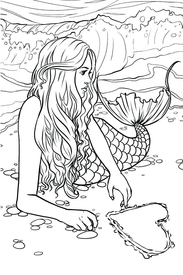 30 Easy Mermaid Coloring Pages Printable 11