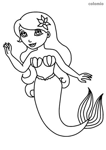 30 Easy Mermaid Coloring Pages Printable 16