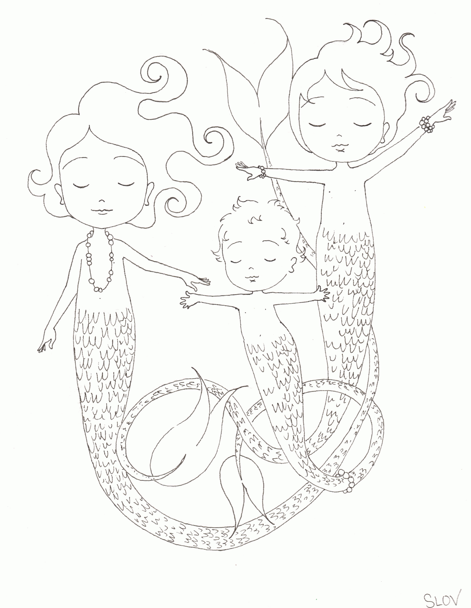 30 Easy Mermaid Coloring Pages Printable 17