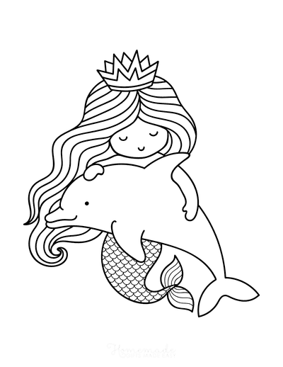 30 Easy Mermaid Coloring Pages Printable 18