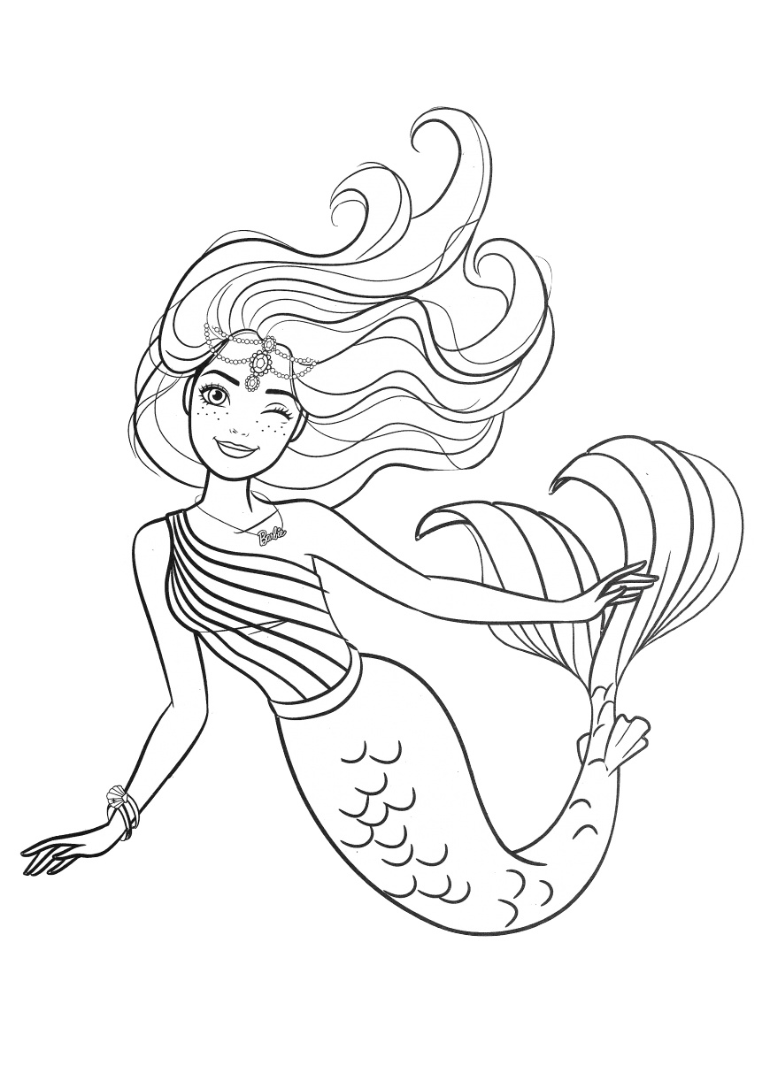 30 Easy Mermaid Coloring Pages Printable 20