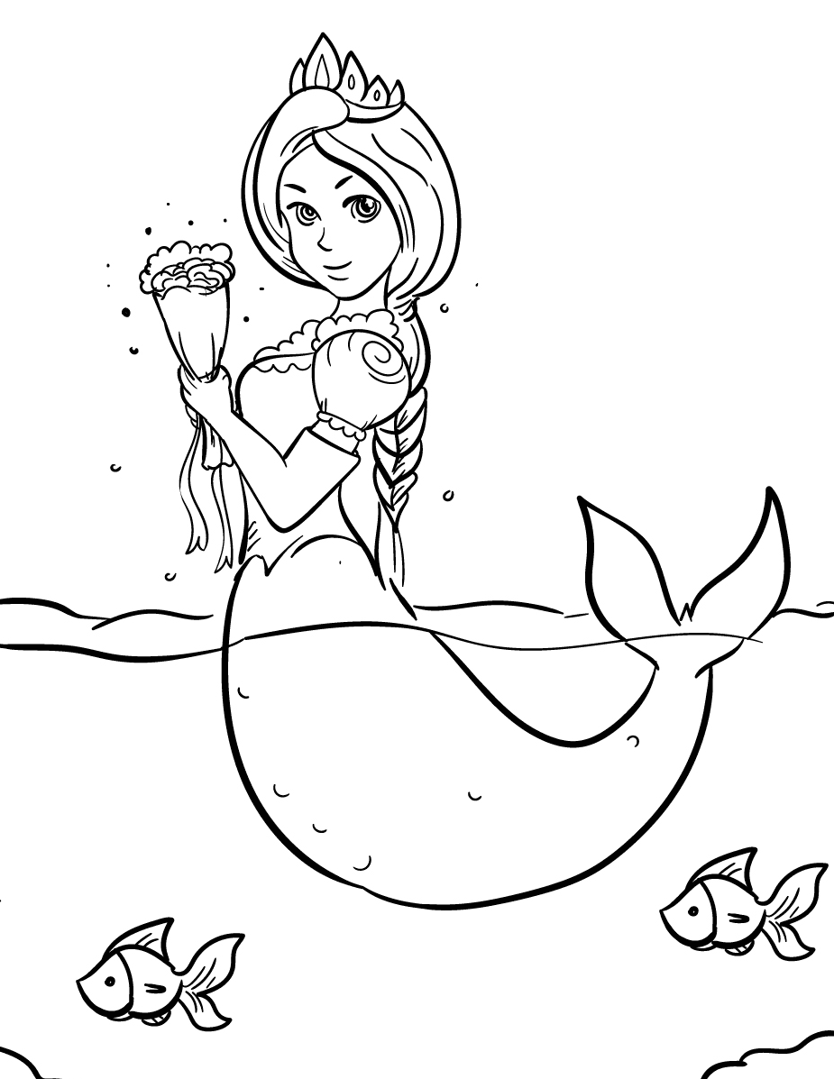 30 Easy Mermaid Coloring Pages Printable 23