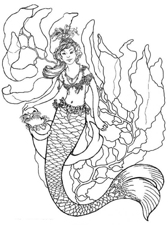 30 Easy Mermaid Coloring Pages Printable 24