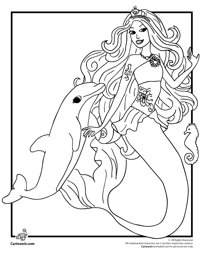 30 Easy Mermaid Coloring Pages Printable 35