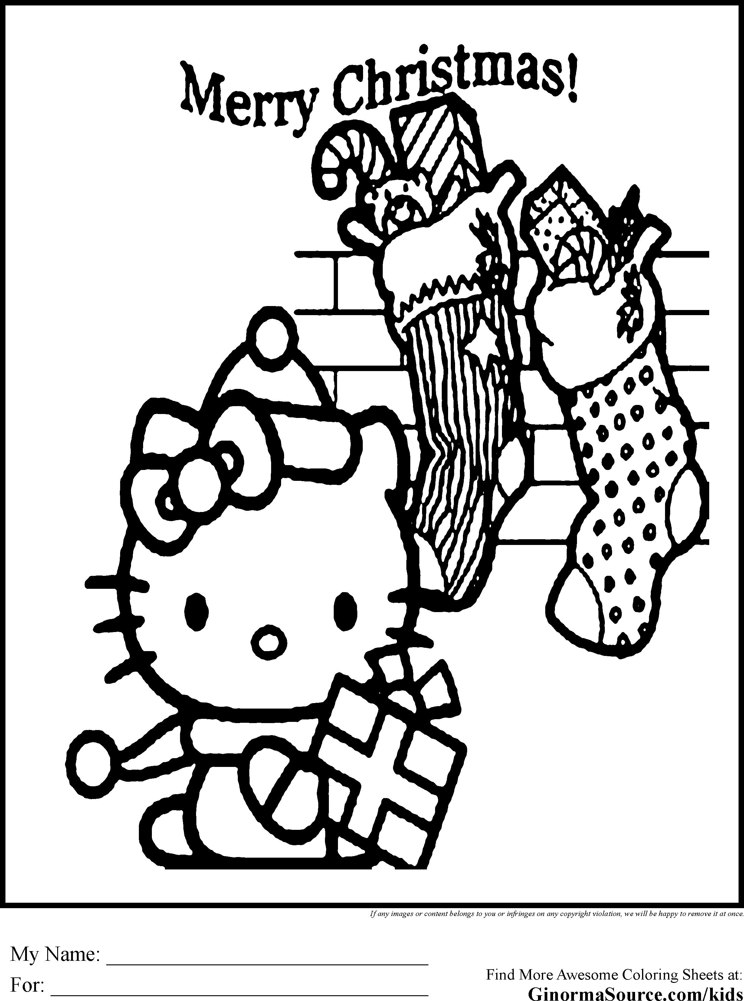 30 Festive Hello Kitty Christmas Coloring Pages Printable 10