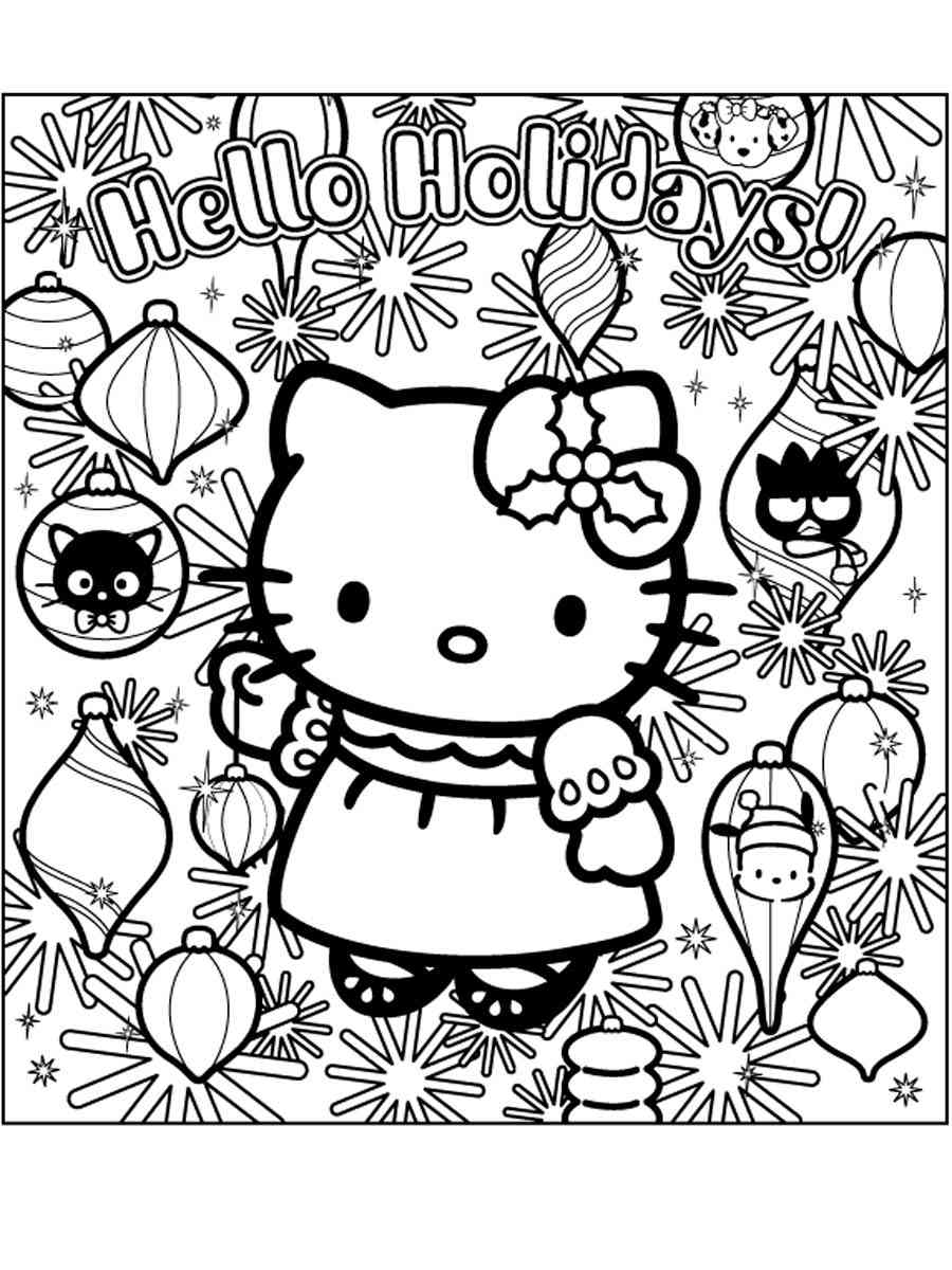 30 Festive Hello Kitty Christmas Coloring Pages Printable 2