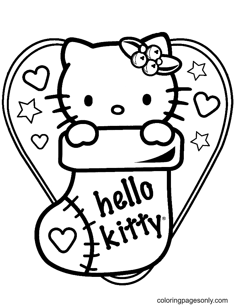 30 Festive Hello Kitty Christmas Coloring Pages Printable 33