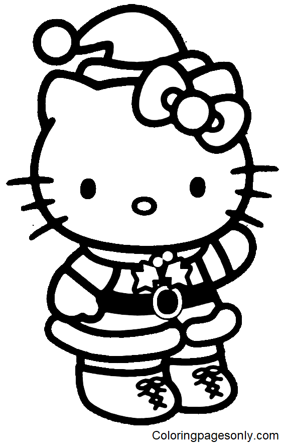 30 Festive Hello Kitty Christmas Coloring Pages Printable 9