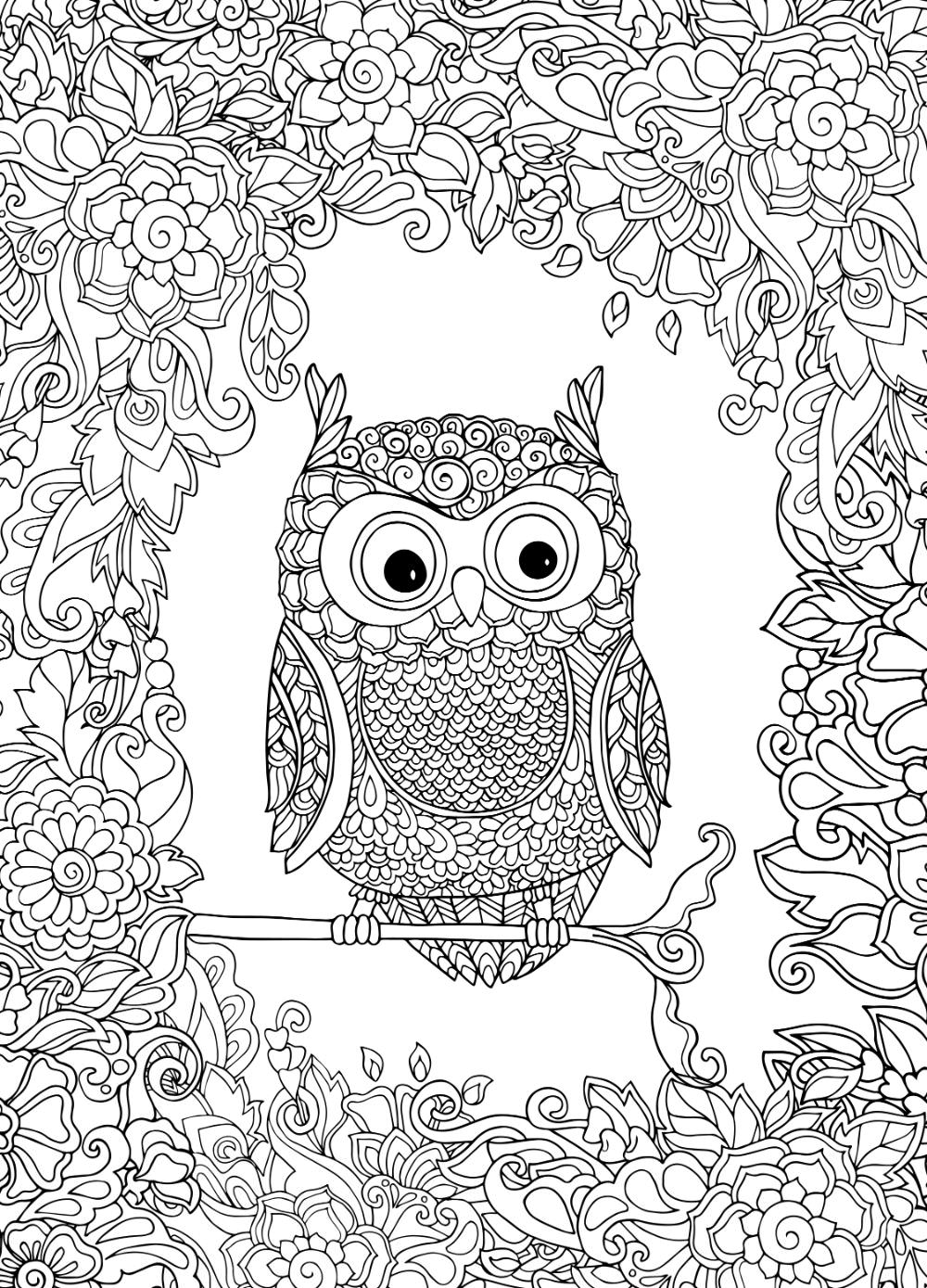 30 Free Printable Owl Coloring Pages for Adults 15