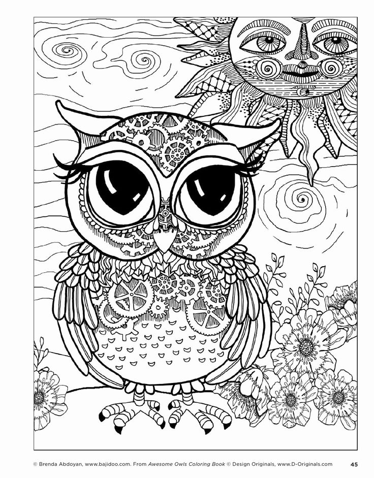 30 Free Printable Owl Coloring Pages for Adults 5